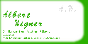 albert wigner business card